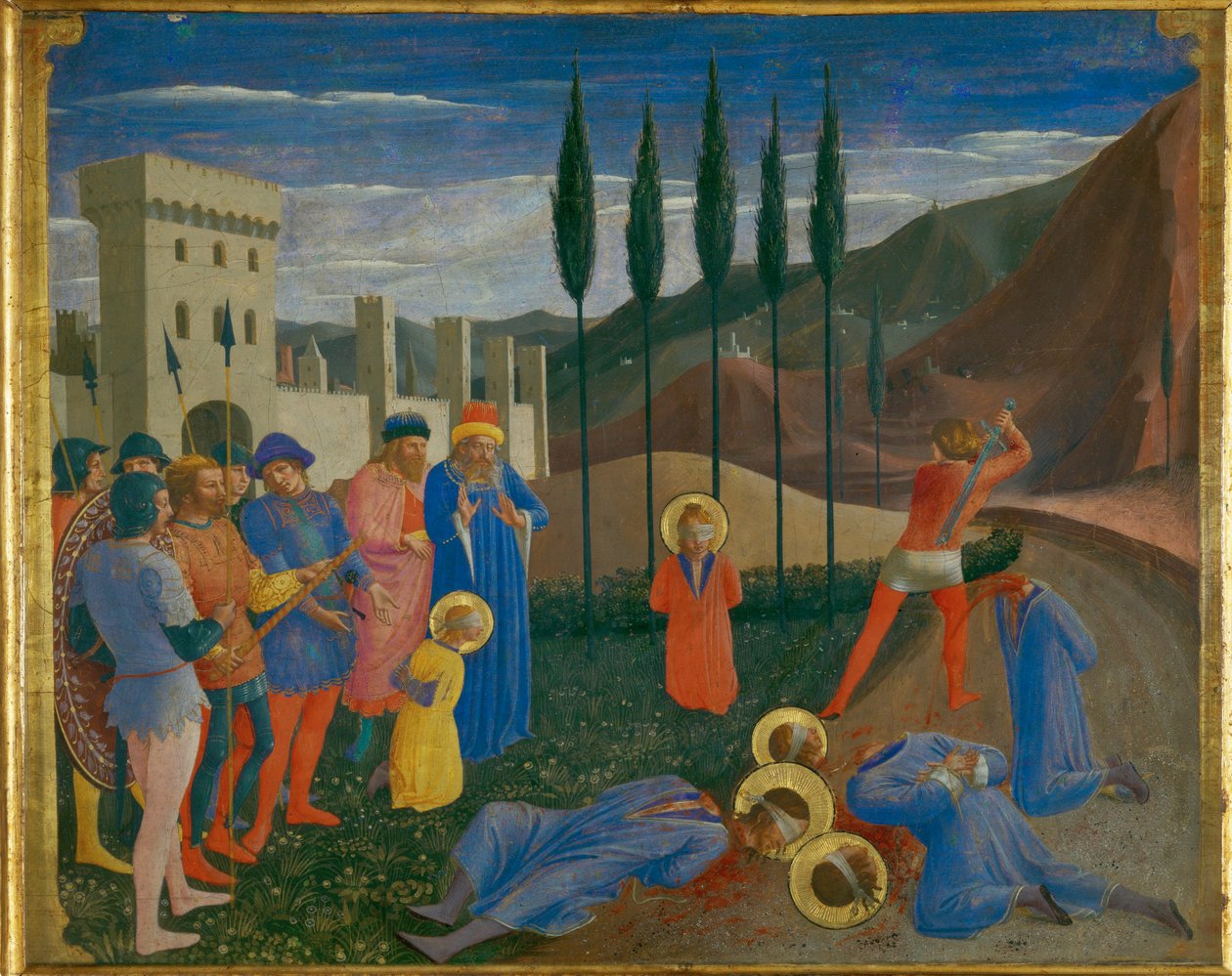 Le martyre de saints Cosme et Damien - Mučednictví svatých Kosmy a Damiána ... od Fra (c.1387-1455) Angelico