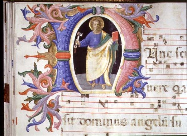 Ms 558 f.60v Historická iniciála 