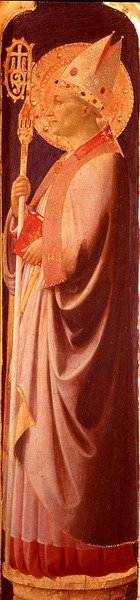 Augustina, pilastr z rubu pravého bočního panelu oltáře Santa Trinita, kolem 1434 (tempera na panelu) od Fra  Angelico
