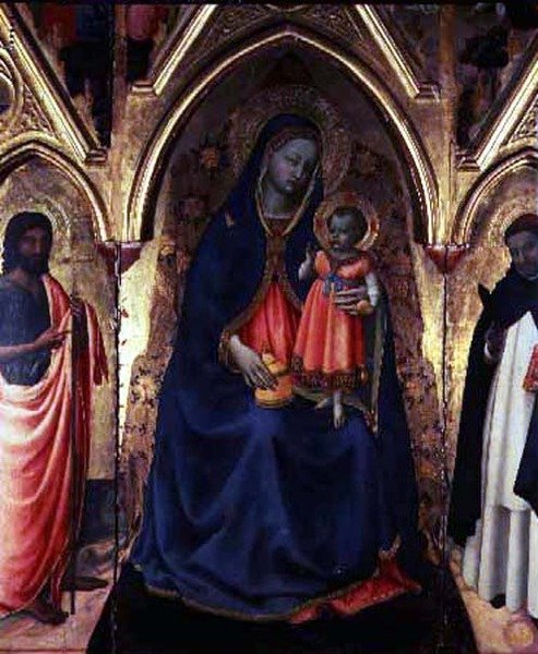 Panna s dítětem se sv. Janem Křtitelem a svatým Dominikem od Fra (c.1387 1455) Angelico