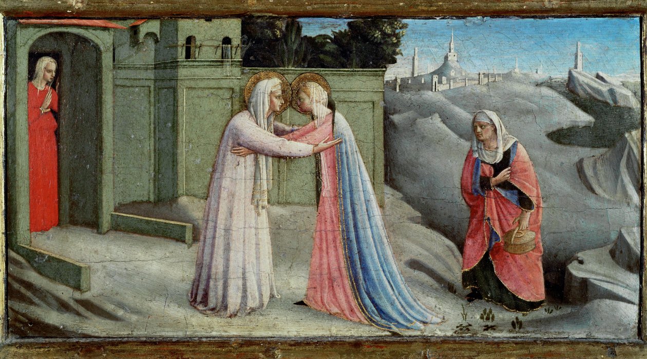 Navštívení, Svatá Marie navštěvuje svatou Alžbětu... od Fra (c.1387-1455) Angelico