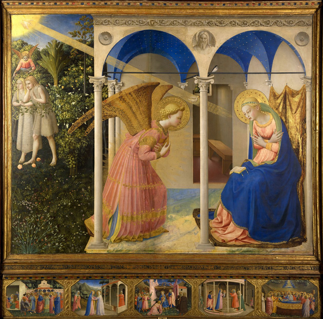 Angelico, Fra Giovanni, da Fiesole (asi 1400-1455) Tempera Zvěstování na panelu Renesance 1430-1432 Itálie, Florentská škola Museo del Prado, Madrid 154x194 Malba od Fra  Angelico