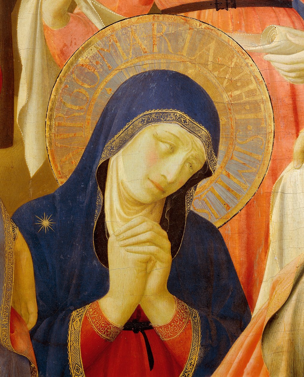 Depozice z kříže nebo oltářní obraz Nejsvětější Trojice, circa 1432, od Giovanni da Fiesole známý jako Fra Angelico (1400-cca 1455), tempera na dřevě od Fra (c.1387 1455) Angelico