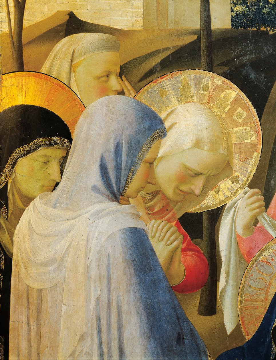 Depozice z kříže nebo oltářního obrazu Nejsvětější Trojice, circa 1432, od Giovanni da Fiesole známého jako Fra Angelico (1400-cca 1455), tempera na dřevě od Fra (c.1387 1455) Angelico