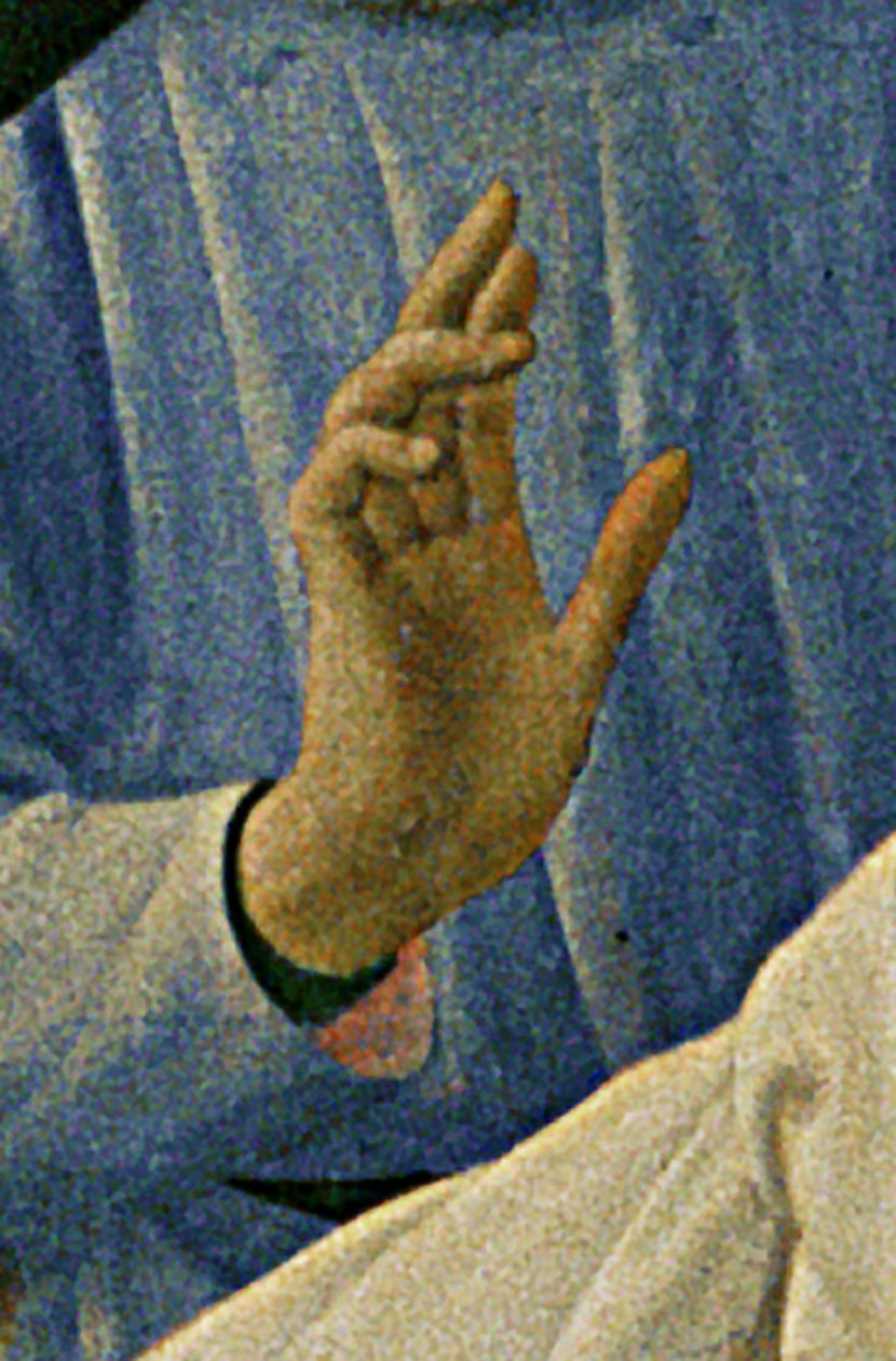 Detail oltářního obrazu Santa Trinita, rámu a vrcholů od Lorenza Monaca (Piero di Giovanni) (asi 1370-1425) dokončeno kolem roku 1434 (tempera a zlato na panelu) od Fra  Angelico