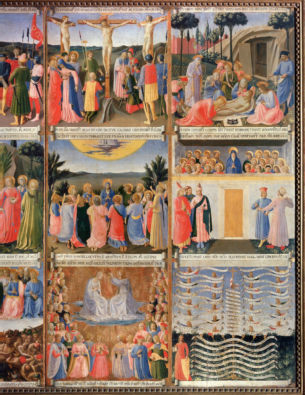 Historie života Kristova, detail ex-vota Kabinetu posvátných váz (tempera na dřevě od Fra  Angelico