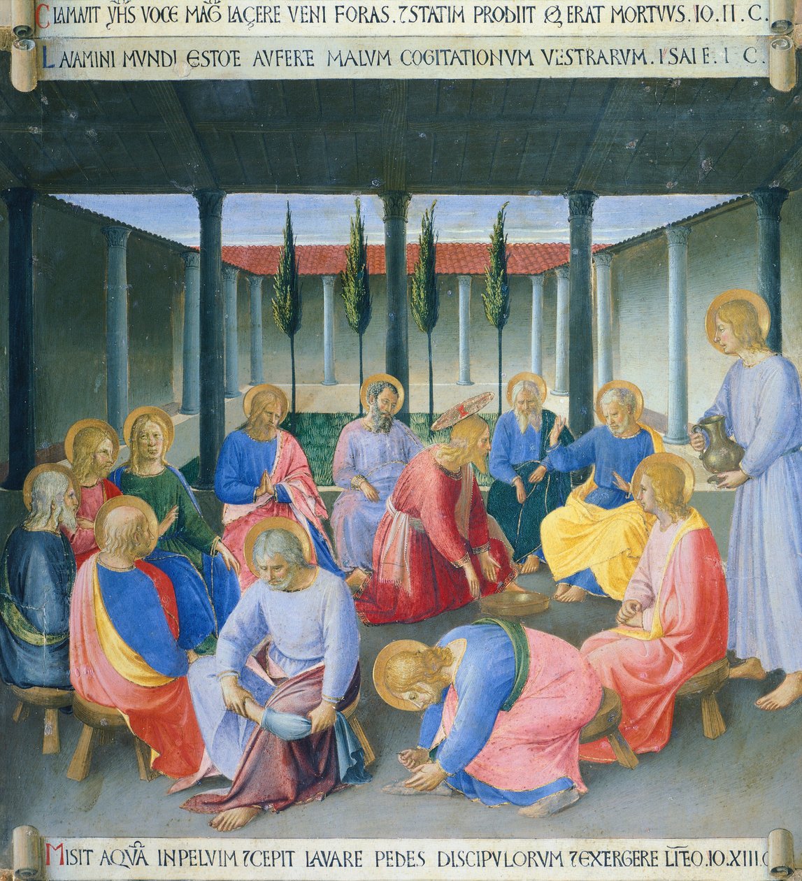 Vložka zobrazující mytí nohou, panel z Armadio degli Argenti (Stříbrná truhla) se životem Ježíše od Fra (c.1387 1455) Angelico
