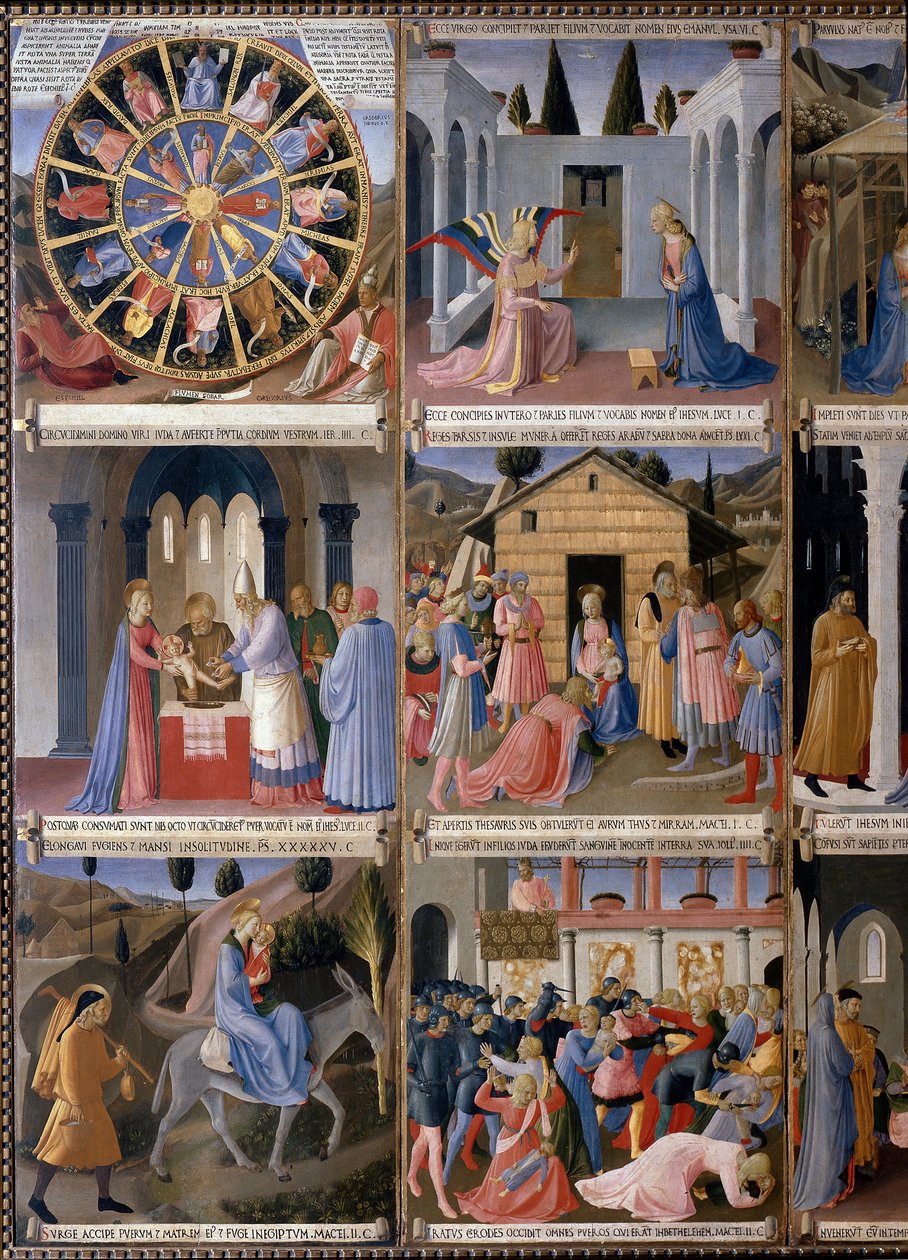 Život Kristův, skříň ze stříbra. (Tempera na dřevě od Fra  Angelico