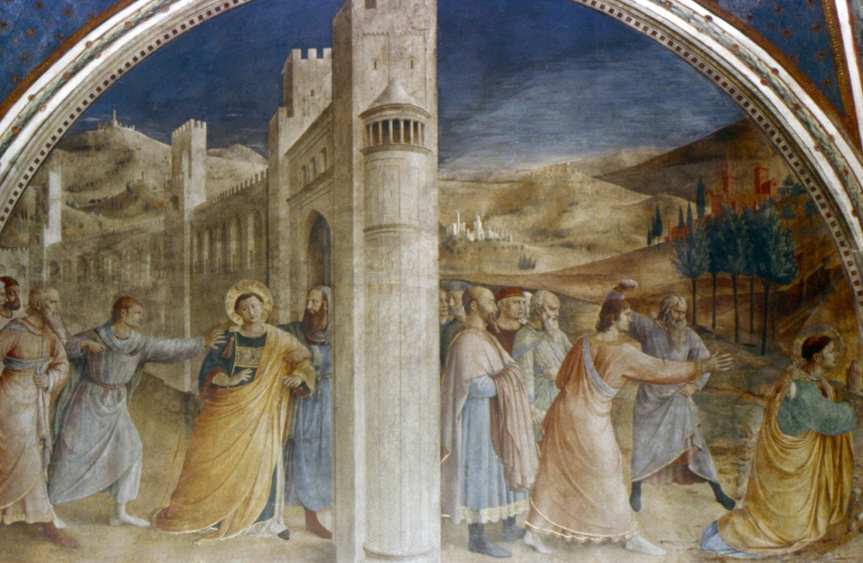 Svatý Štěpán je veden ke svému mučednictví od Fra  Angelico