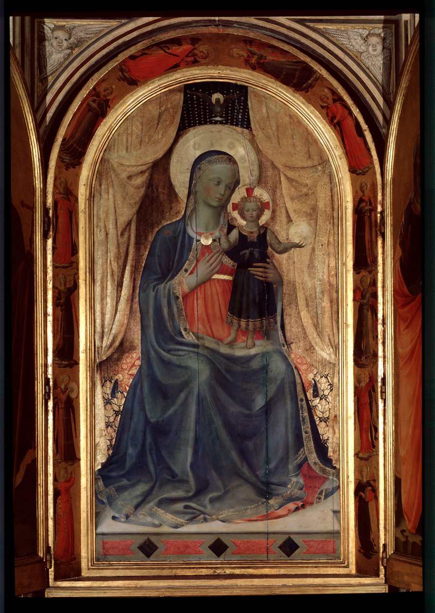 Tabernacle of Linaioli: Panna s dítětem (dřevomalba od Fra  Angelico