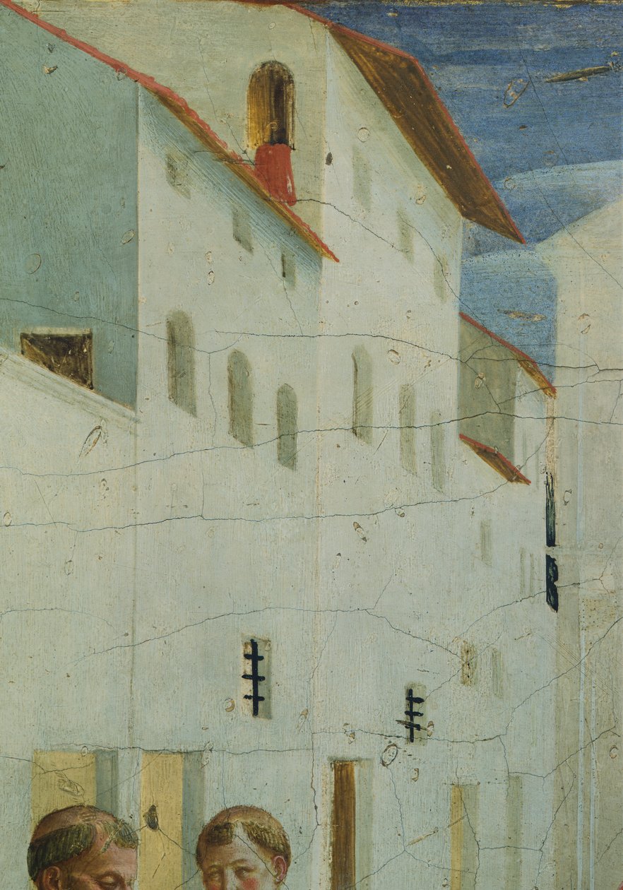 Pohřeb svatých Kosmy a Damiána, obrazy predely zobrazující příběh svatého Kosmy a svatého Damiána ze San Marco Oltarpiece, cca 1443, od Giovanni da Fiesole známého jako Fra Angelico (1400-cca 1455), tempera na dřevě, 37x45 cm od Fra (c.1387 1455) Angelico