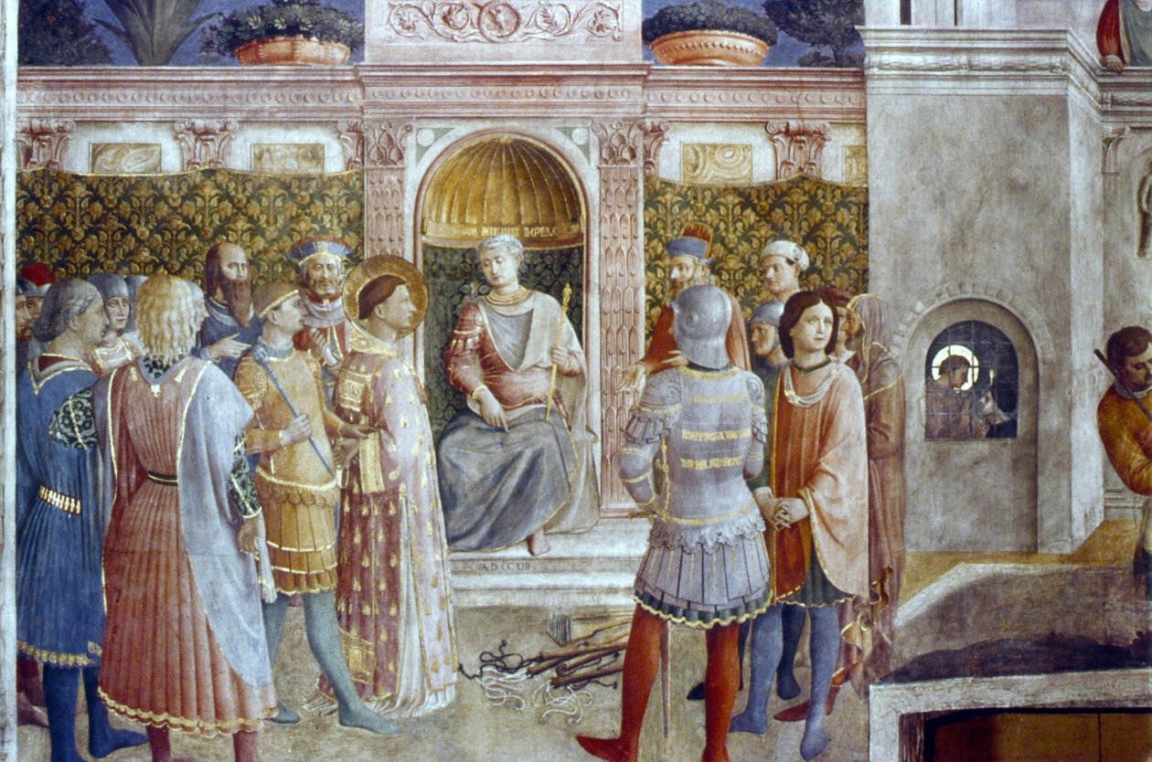 Odsouzení svatého Vavřince císařem Valerianem od Fra  Angelico