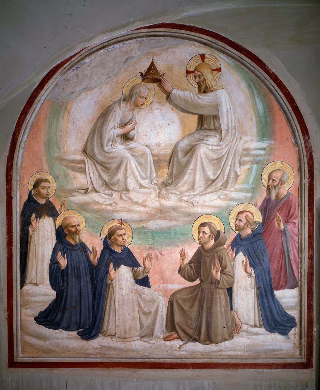 Korunovace Panny Marie (freska od Fra  Angelico