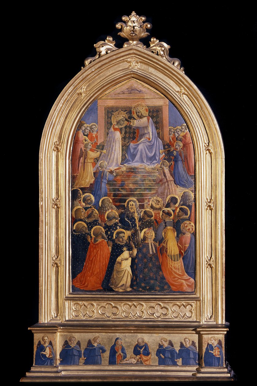 Korunovace Panny Marie. Relikviář pro Santa Maria Novella (Malba na dřevě od Fra  Angelico