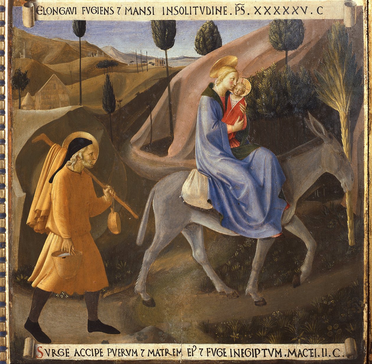 Útěk do Egypta, Život Kristův, Armadio degli Argenti. (Tempera na dřevě od Fra  Angelico