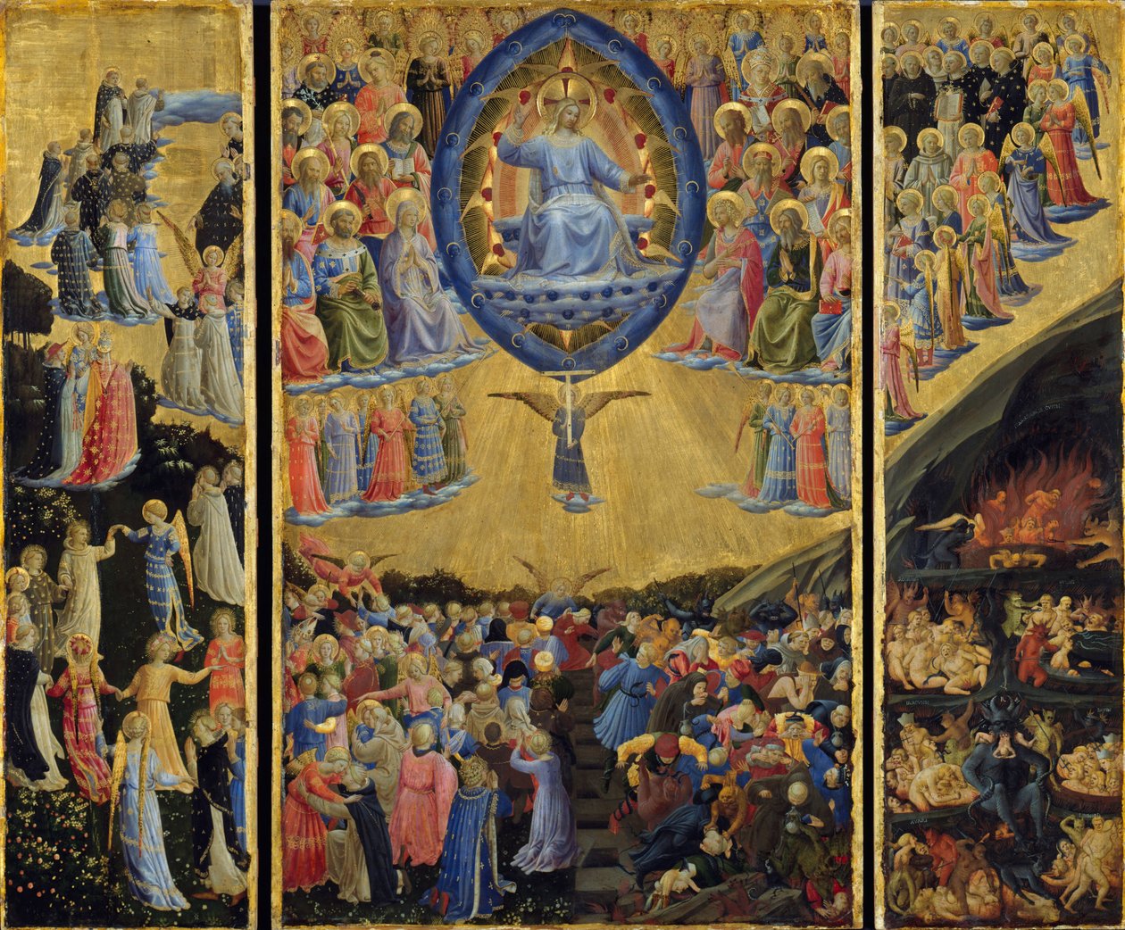 Poslední soud (Křídlový oltář, poč. 15. stol.) od Fra  Angelico