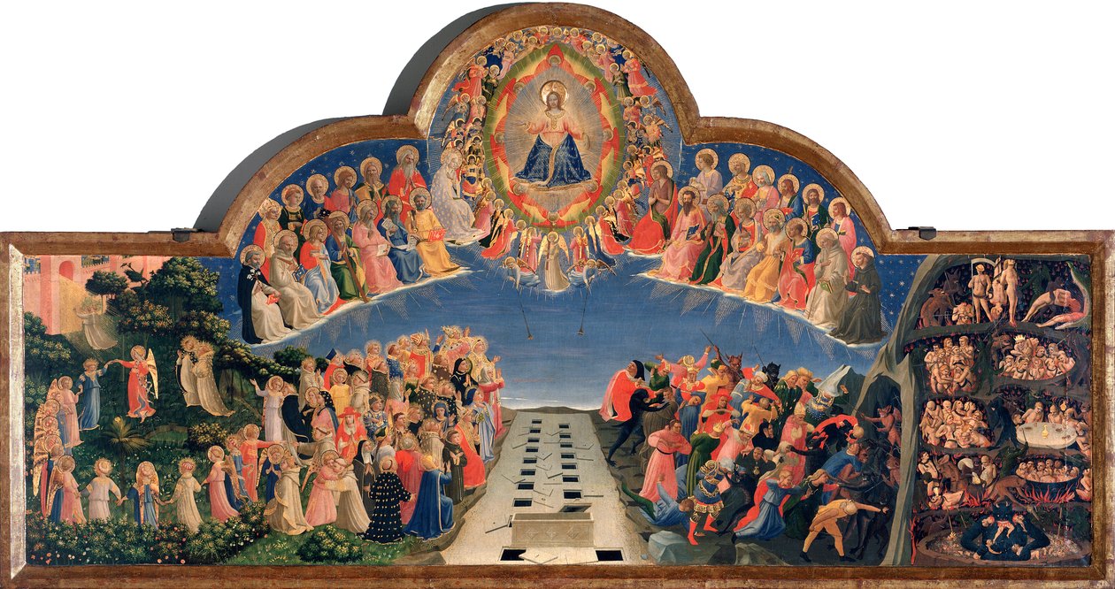 Poslední soud Ježíš Kristus v mandorle (Detrempe na dřevě od Fra  Angelico