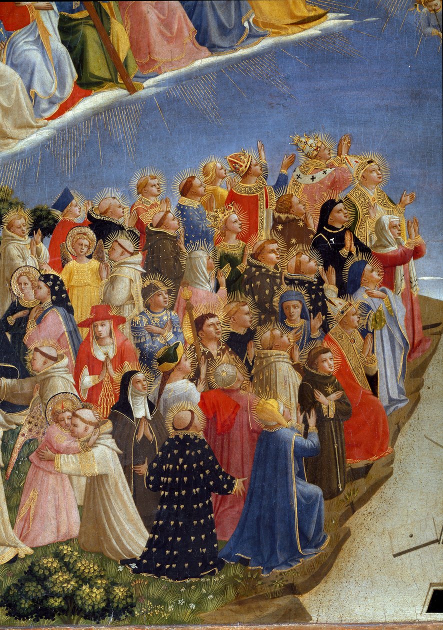 Poslední soud: detail svatých v ráji. (tempera na dřevě od Fra  Angelico