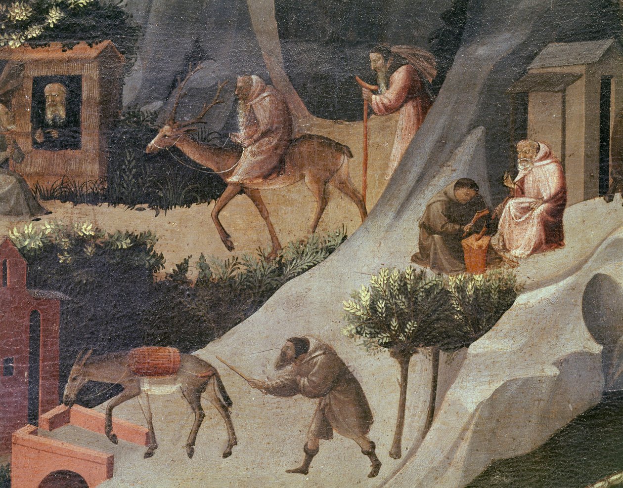 Dílo mnichů, detail La tebaide od Fra (c.1387 1455) Angelico