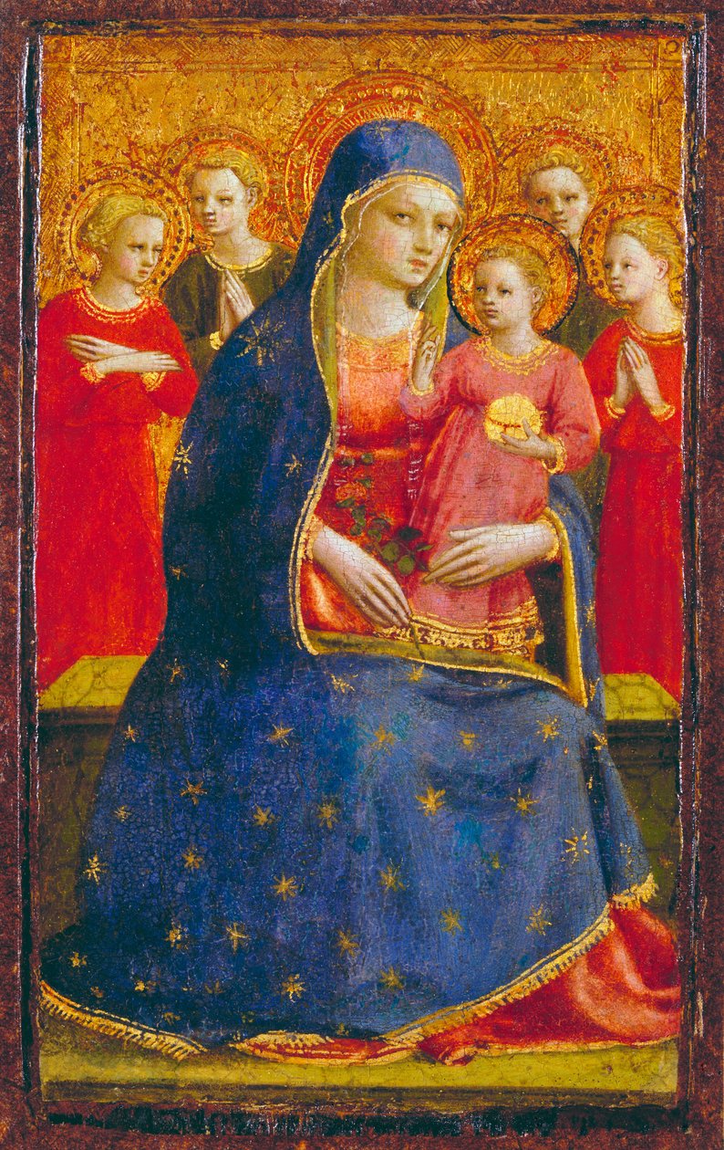 Madonna a dítě s anděly, cca 1425 (tempera a zlato na panelu) od Fra Angelico