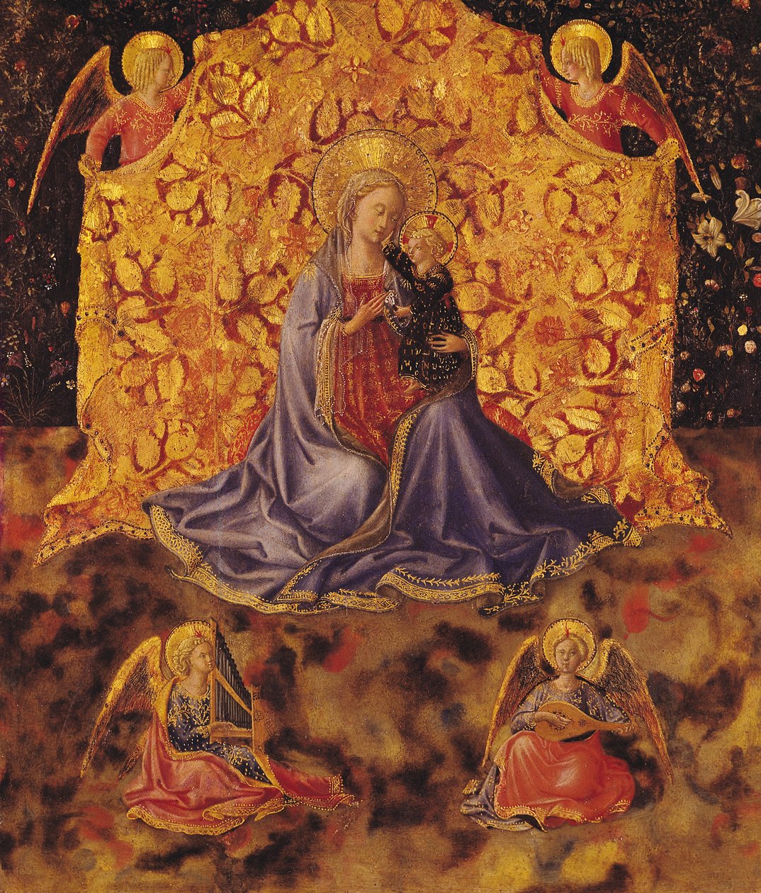 Madona pokory s Ježíškem a anděly od Fra Angelico