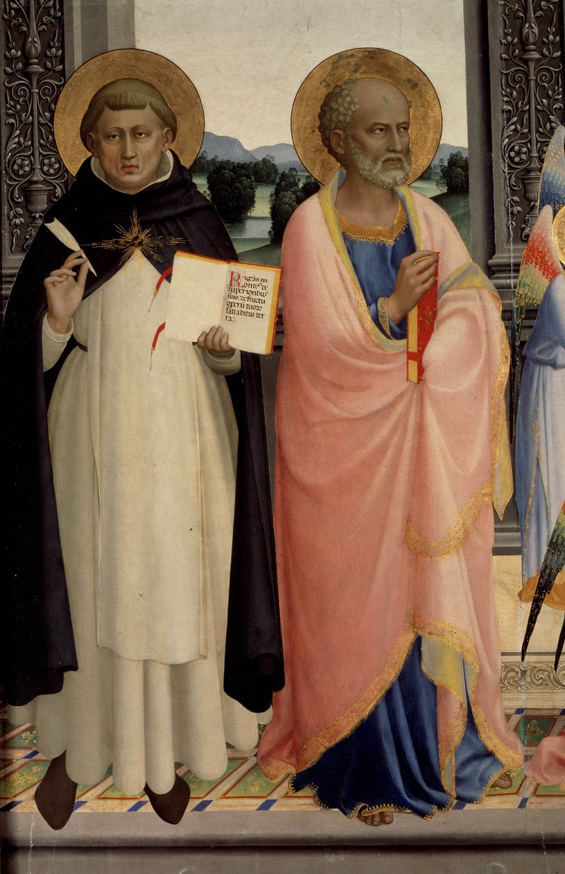 Polyptyx svatého Dominika představující madonu a dítě se svatými. od Fra Angelico