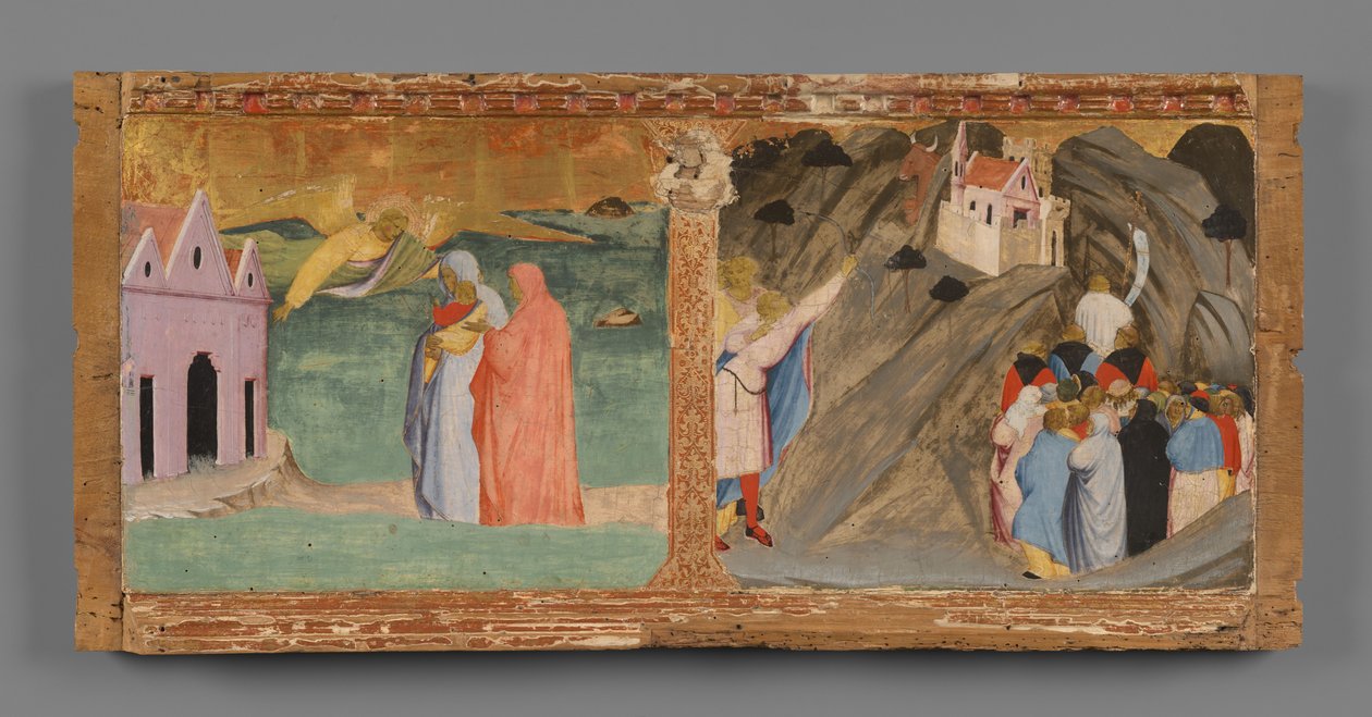 Predella: Zwei Szenen aus der Legende des Heiligen Michael od Fra Angelico