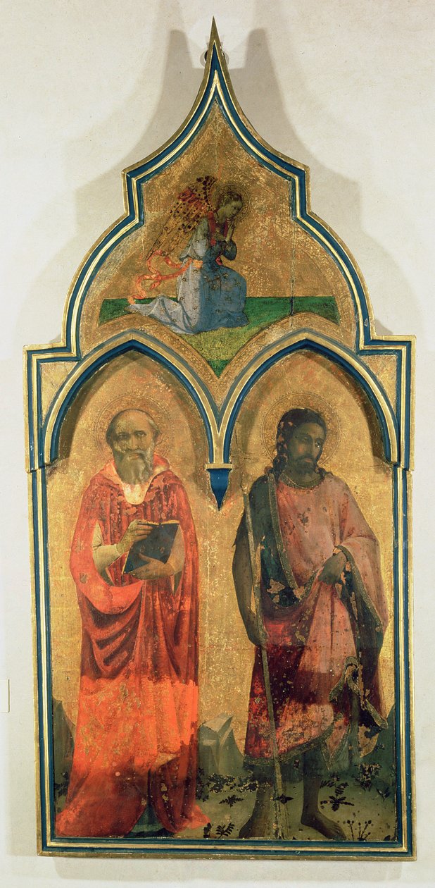 SS. Jeronýma a Jana Křtitele, boční panel z Madony s dítětem se svatostánkem Nejsvětější Trojice, kolem 1430 (tempera na panelu) (viz také 94746, 94748) od Fra Angelico
