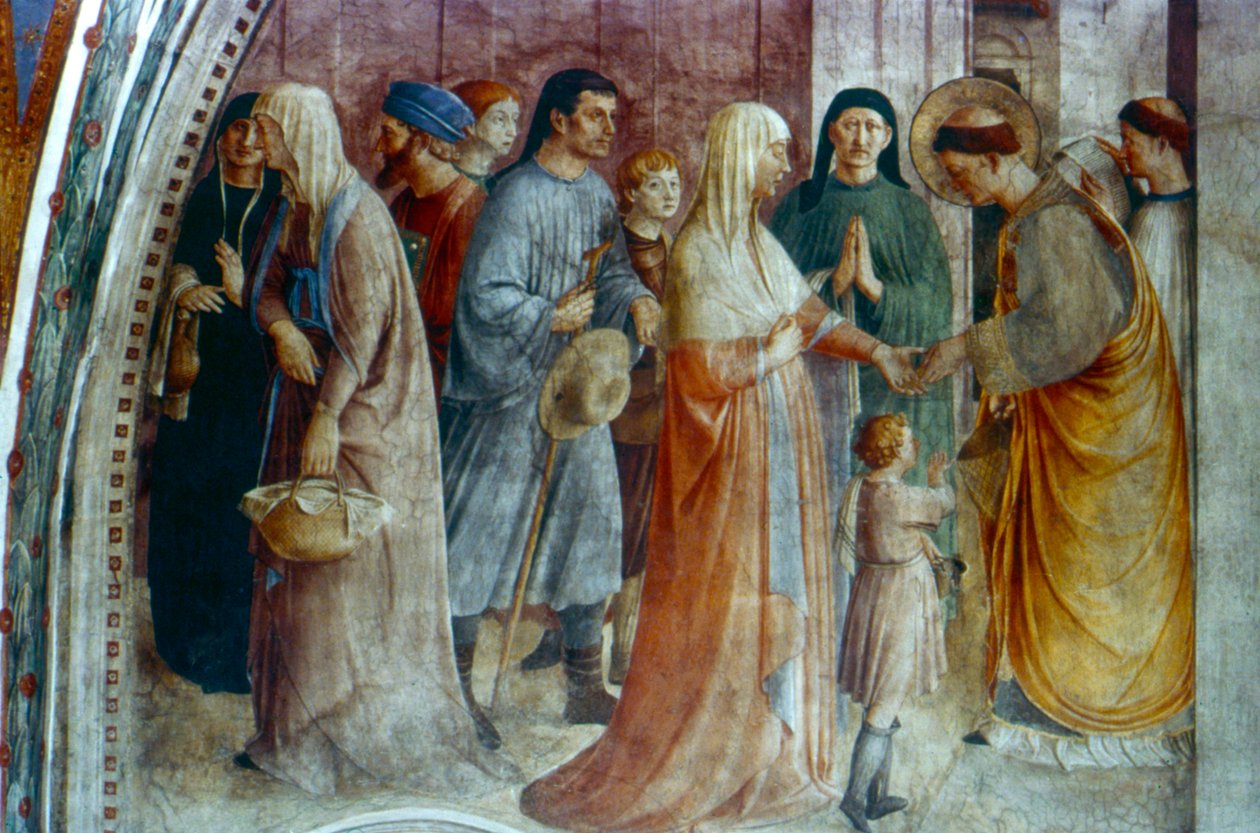 St Stephen Distribution Alms, polovina 15. století od Fra Angelico