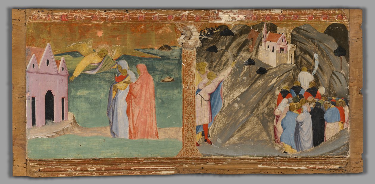 Zjevení svatého Michaela na Mont Saint-Michel a Býčí zázrak na Monte Gargano od Fra Angelico