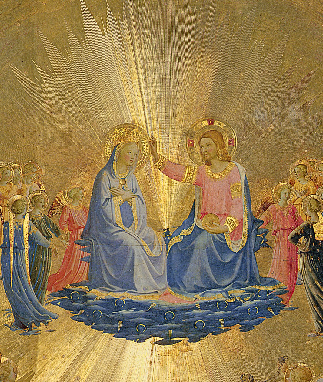 Korunovace Panny Marie, asi 1440 (tempera na desce) (centrální detail z 49984) od Fra Angelico