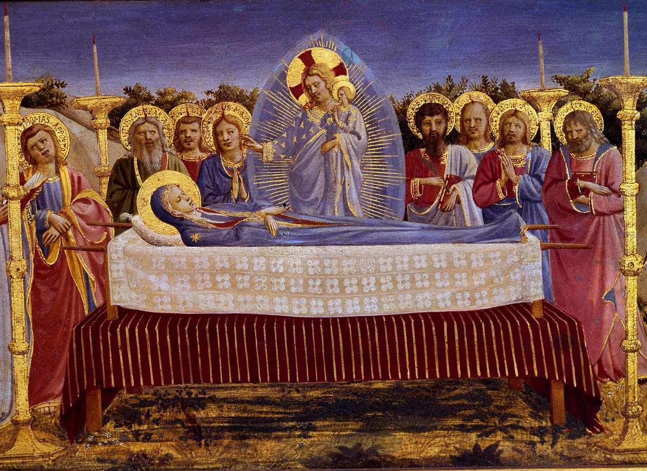 The Death of the Virgin, detail, c.1435 tempera na panelu detail of 78968 od Fra Angelico