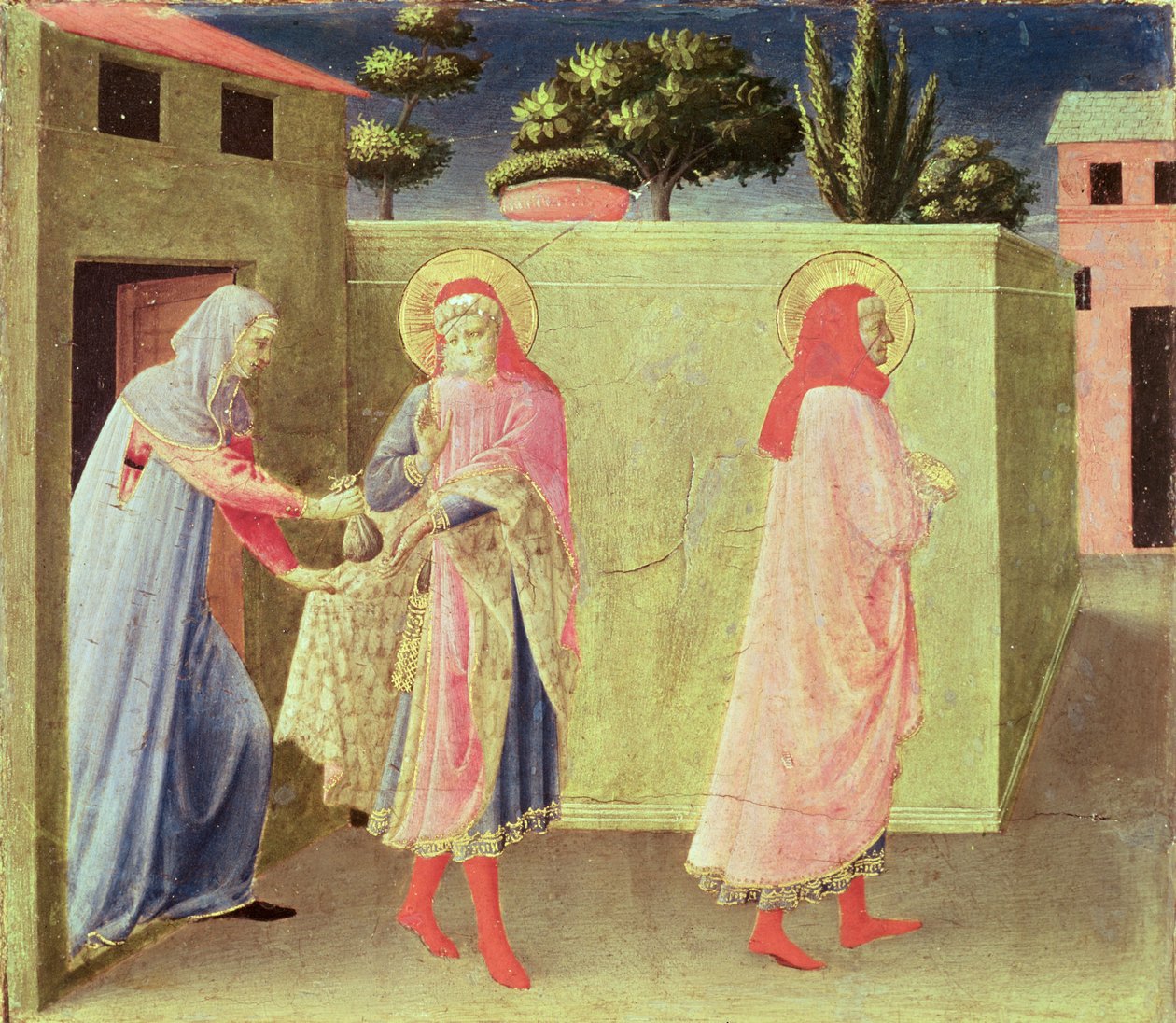 The Healing of Palladia od SS. Kosmas a Damian, predella z oltáře Annalena, 1434 (tempera na panelu) od Fra Angelico