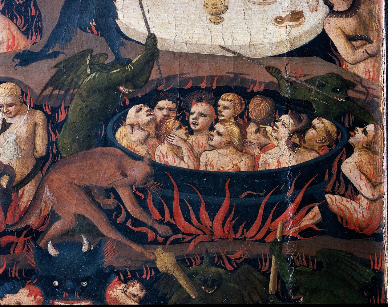 The Last Judgment: Hell - Duše zatracených vystavené mučení v kruzích pekla, 1432-1435 od Fra Angelico