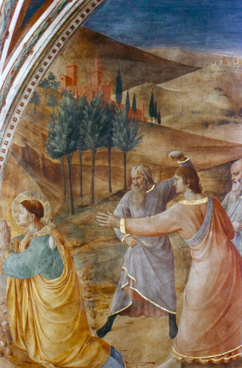 Ukamenování svatého Štěpána, polovina 15. století od Fra Angelico