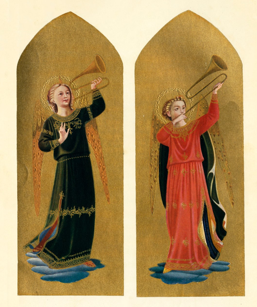 Dva andělé s trubkami, 15. století, c1909 od Fra Angelico