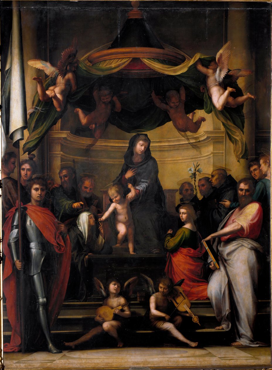 Panna na trůnu aneb „“Mystický sňatek sv. Kateřiny”” Obraz Fra Bartolomeo od Fra Bartolomeo