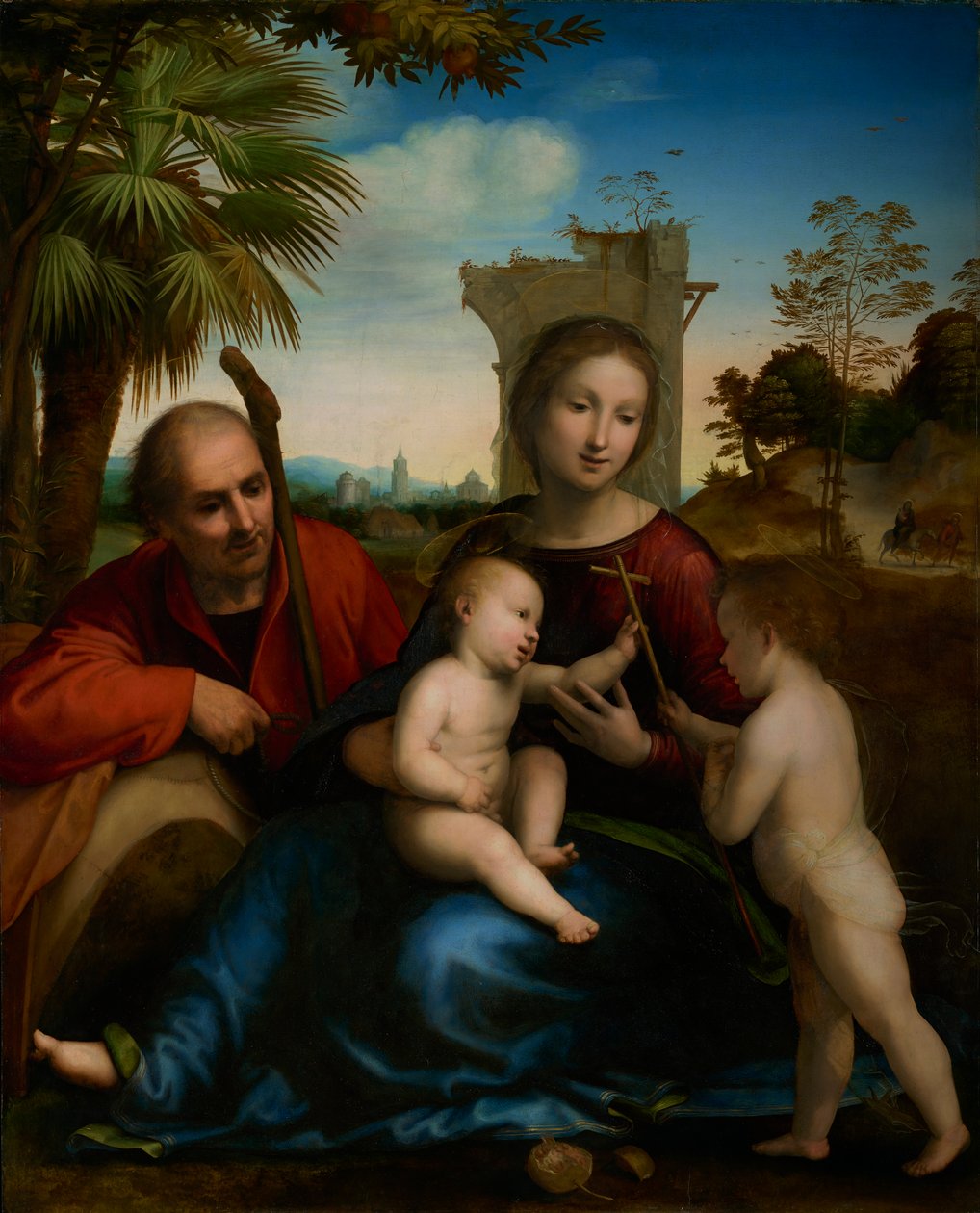 Odpočinek na útěku do Egypta se svatým Janem Křtitelem, asi 1509 od Fra Bartolommeo