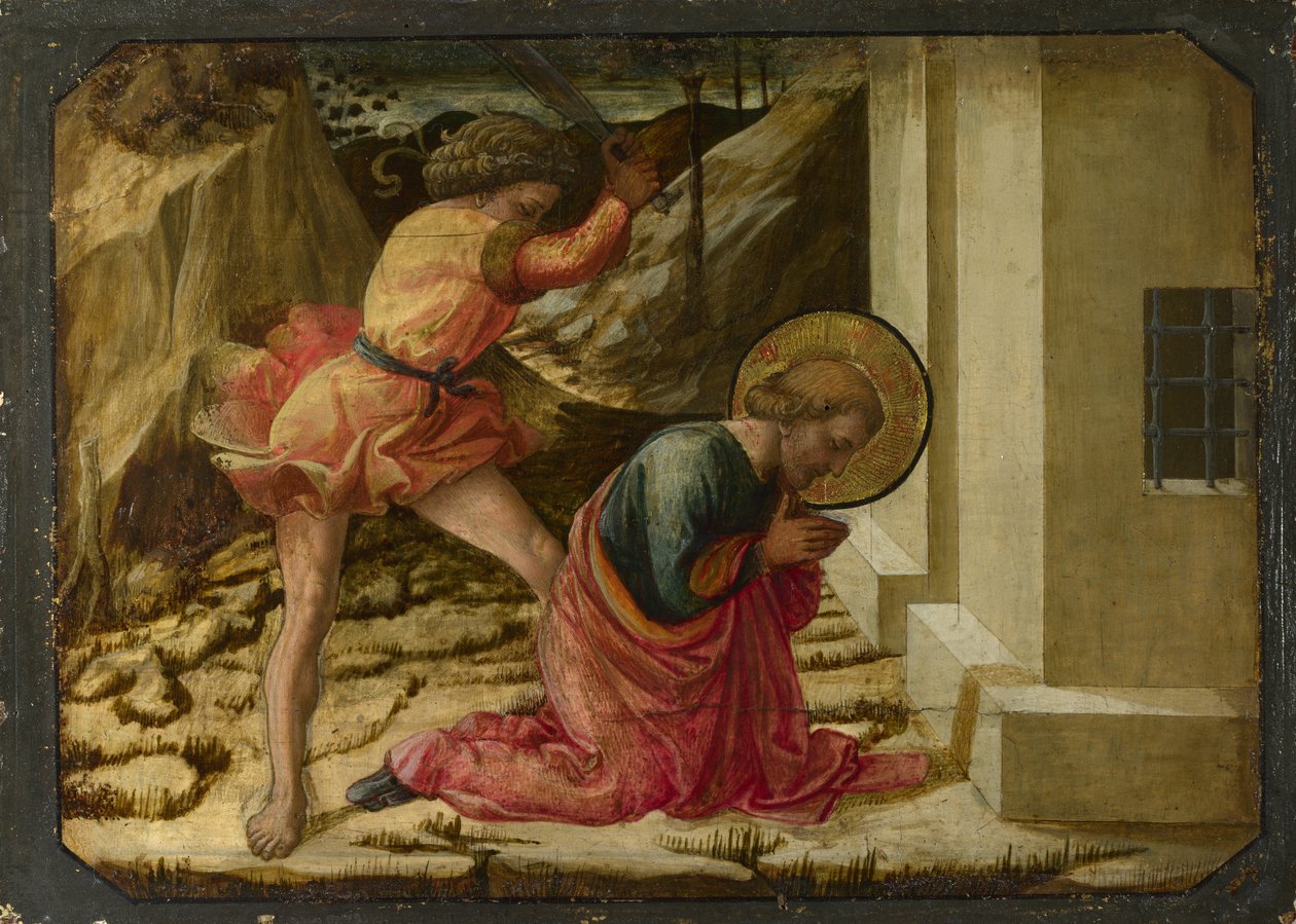 Stětí hlavy svatého Jakuba Velkého Predella Panel oltáře Pistoia Santa Trinità, 1455-1460 od Fra Filippo Lippi