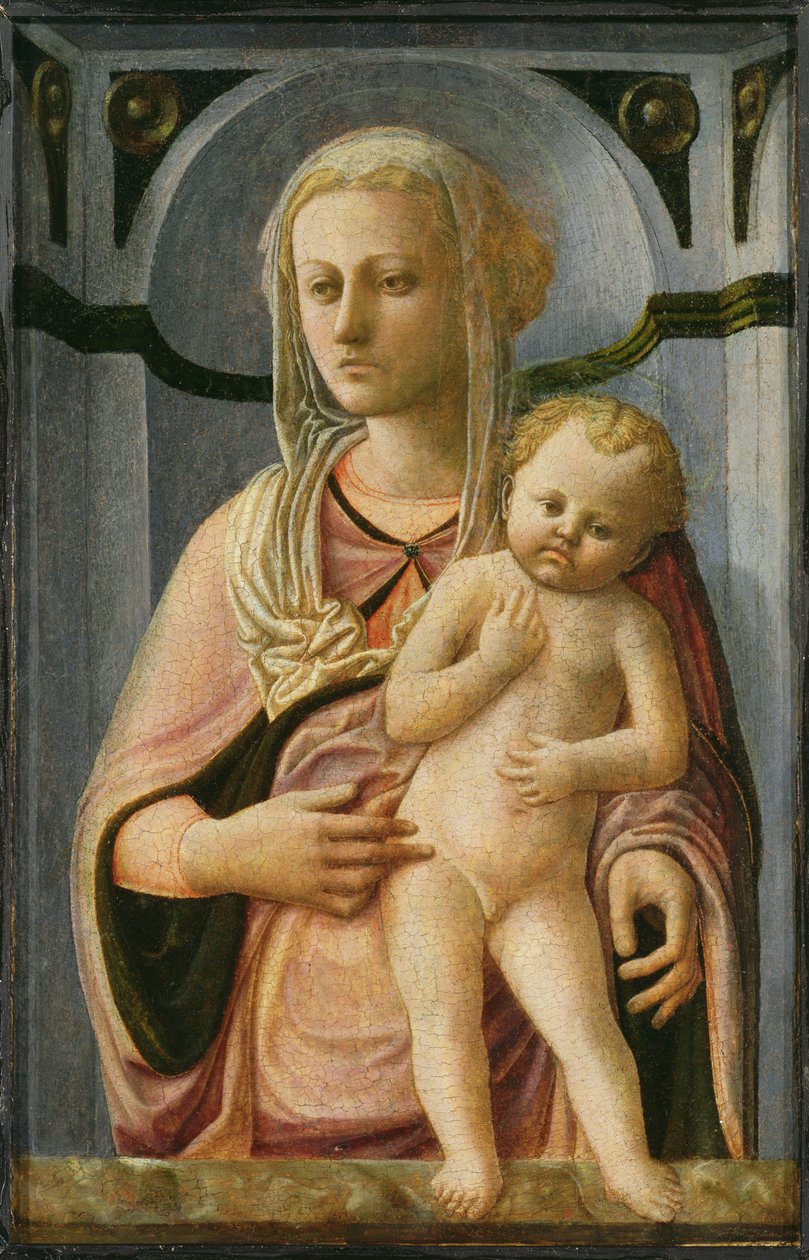 Madonna a dítě, detail, cca 1435 (tempera na panelu) od Fra Filippo Lippi