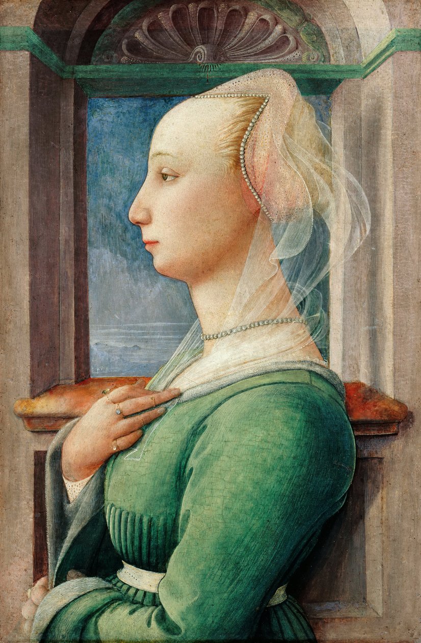 Profilový portrét mladé ženy, cca 1445 od Fra Filippo Lippi