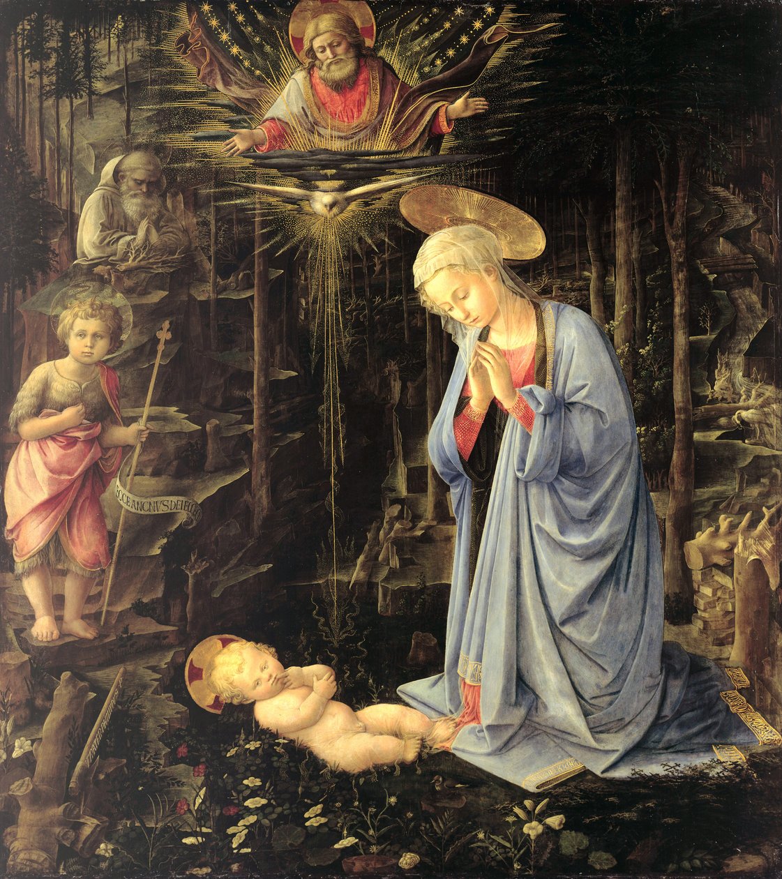 Klanění v lese, 1459 od Fra Filippo Lippi