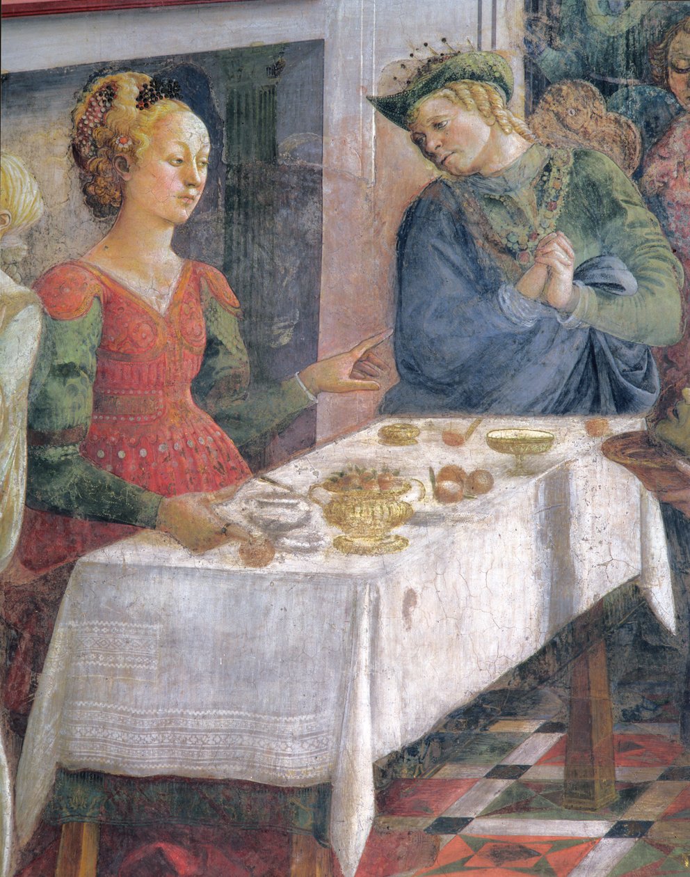 Herodesův svátek; detail zobrazující Herodia z cyklu fresek Životy sv. Stephen a John the Baptist z Capella dell"Assunta od Fra Filippo Lippi