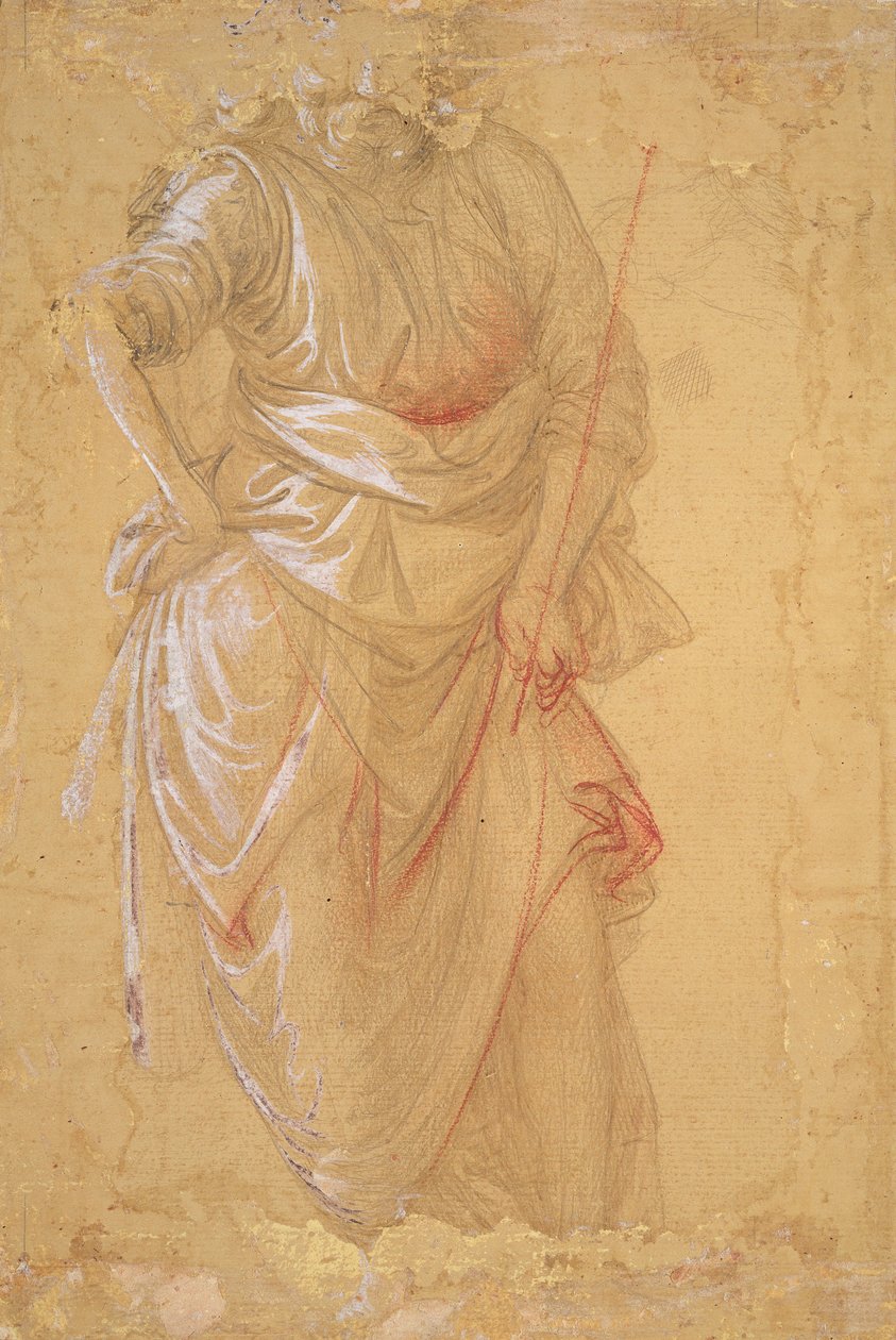 „Maggiordomo“ svátku Heroda (freska v katedrále Prato) (kresba) od Fra Filippo Lippi