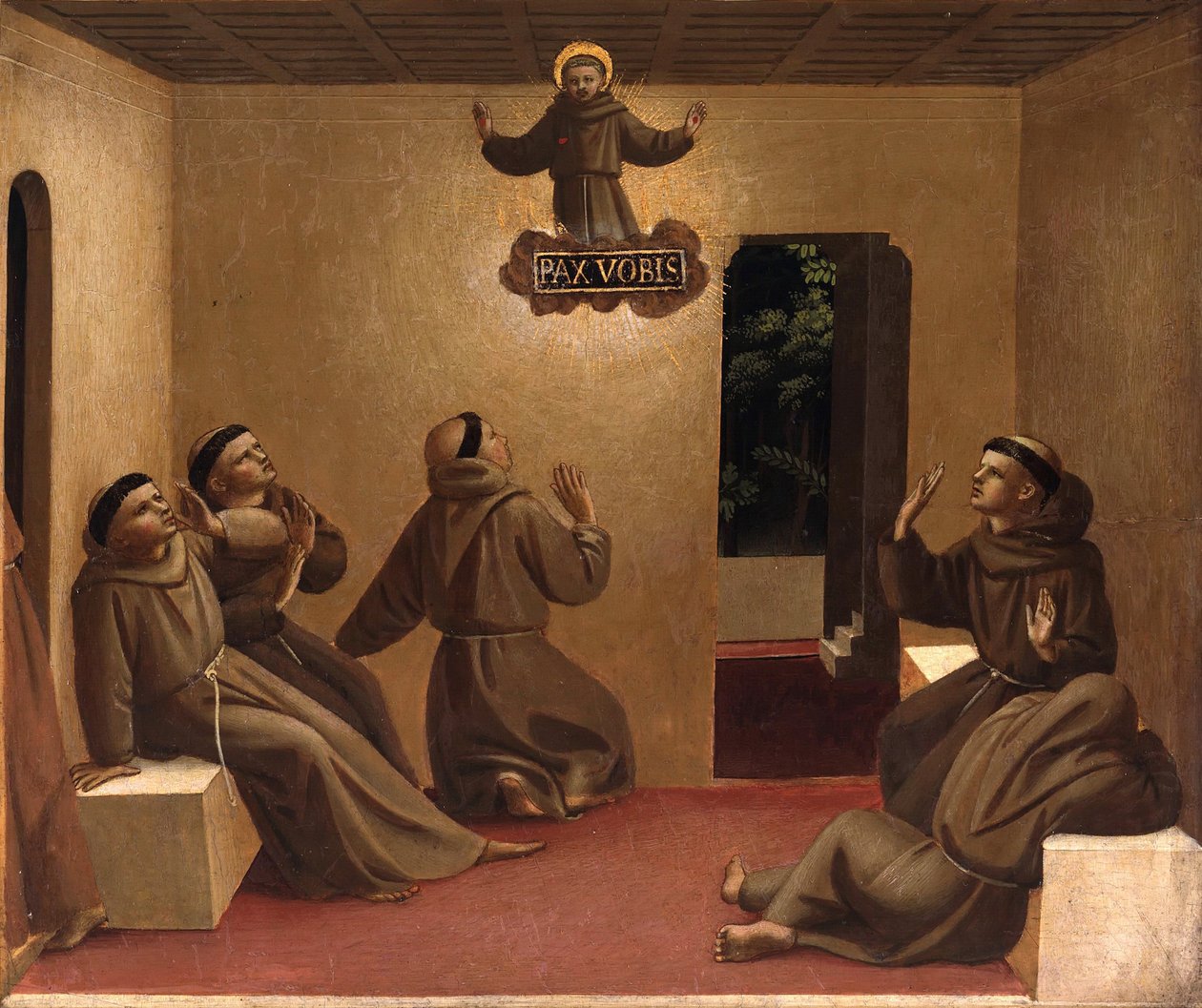 Zjevení svatého Františka v Arles Scény ze života svatého Františka z Assisi, cca 1429 od Fra Giovanni Angelico da Fiesole