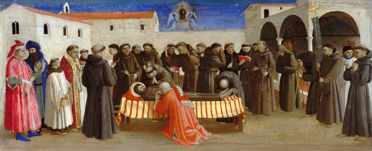 Oplakávání nad svatým Františkem Scény ze života svatého Františka z Assisi, cca 1429 od Fra Giovanni Angelico da Fiesole