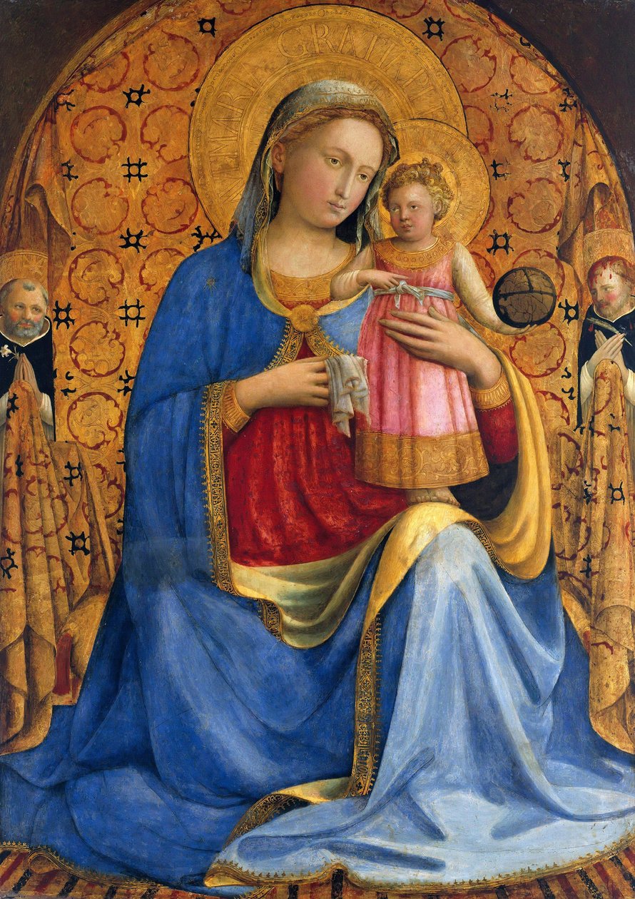 Madonna s dítětem se svatými Dominikem a Petrem mučednice Madonna dell Umilitá, ca. 1433 od Fra Giovanni Angelico da Fiesole