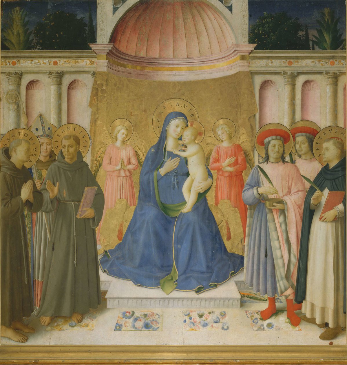 Posvátný rozhovor Pala von Bosco ai Frati, c. 1450. od Fra Giovanni Angelico da Fiesole