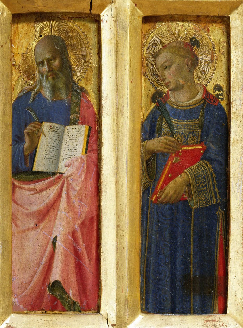 Svatý Jan Evangelista a svatý Štěpán z perugského oltáře, cca 1437. od Fra Giovanni Angelico da Fiesole