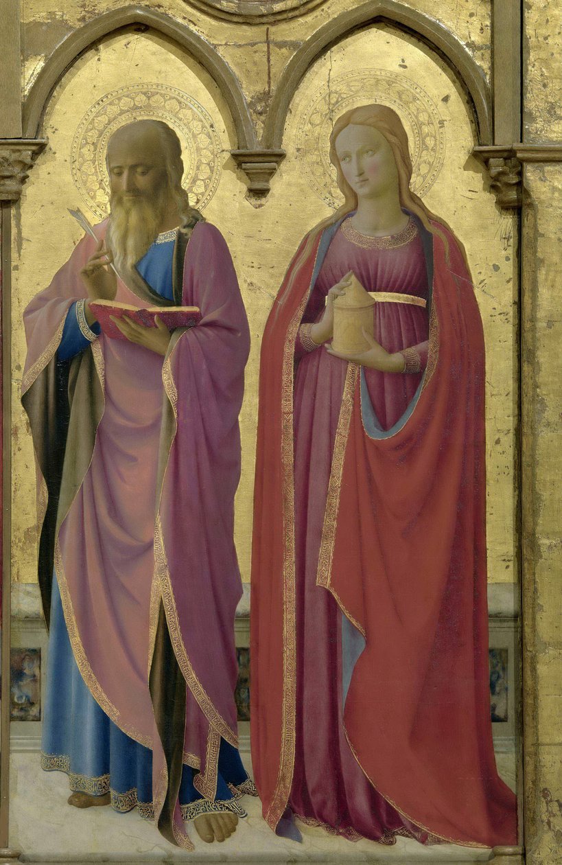 Svatí Matouš a Máří Magdalena. Cortona Polyptych, asi 1437. od Fra Giovanni Angelico da Fiesole